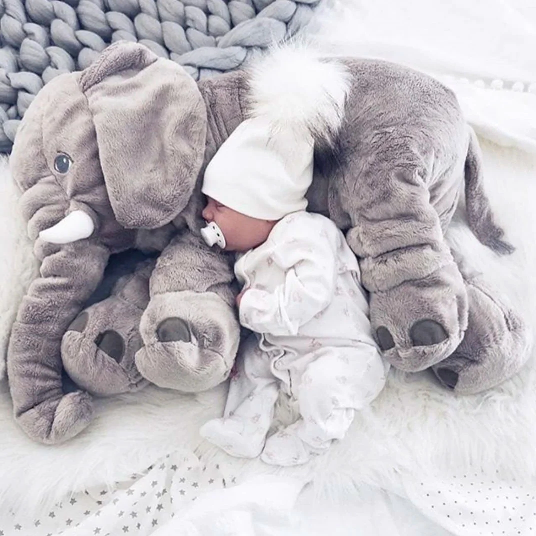 Cozy Baby Elephant Cuddle Pillow - Soft Stuffed Animal for Infants and Toddlers 5