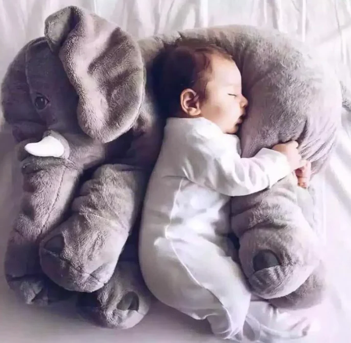 Cozy Baby Elephant Cuddle Pillow - Soft Stuffed Animal for Infants and Toddlers 0